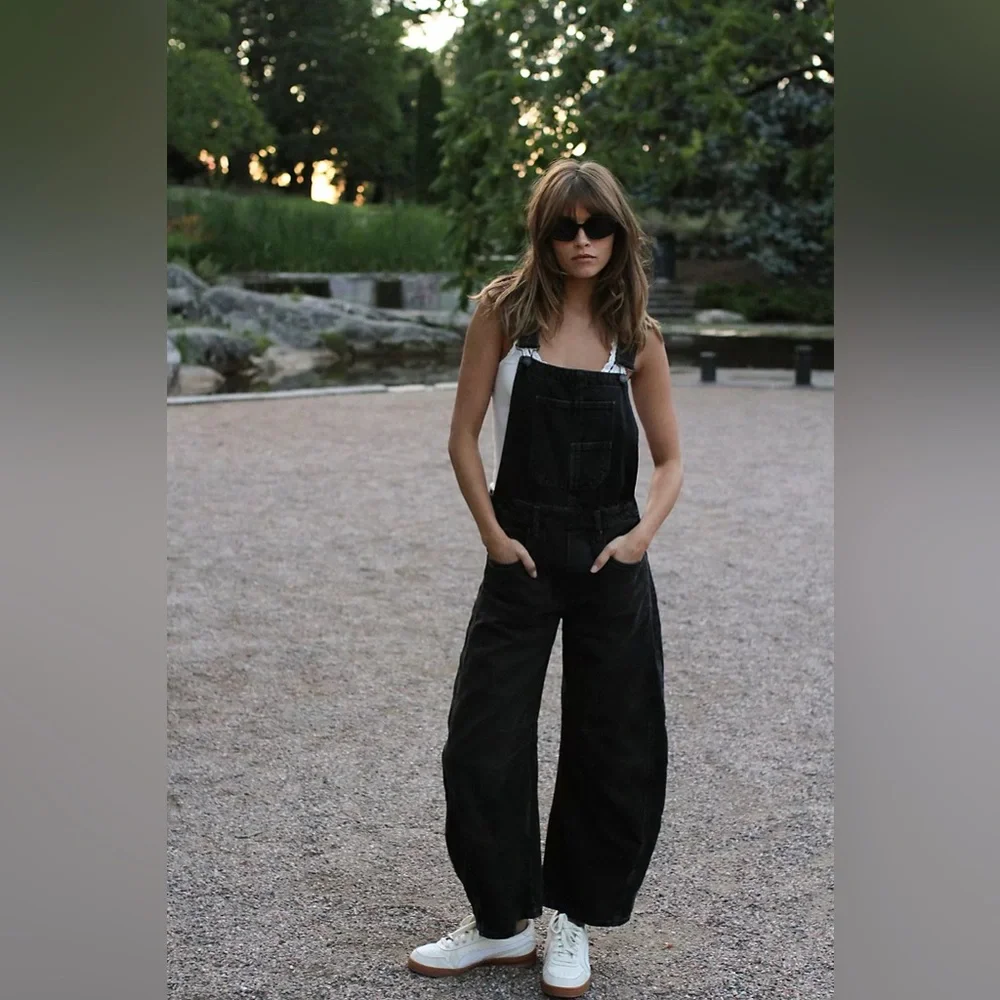 Free People Good Luck Barrel Overalls